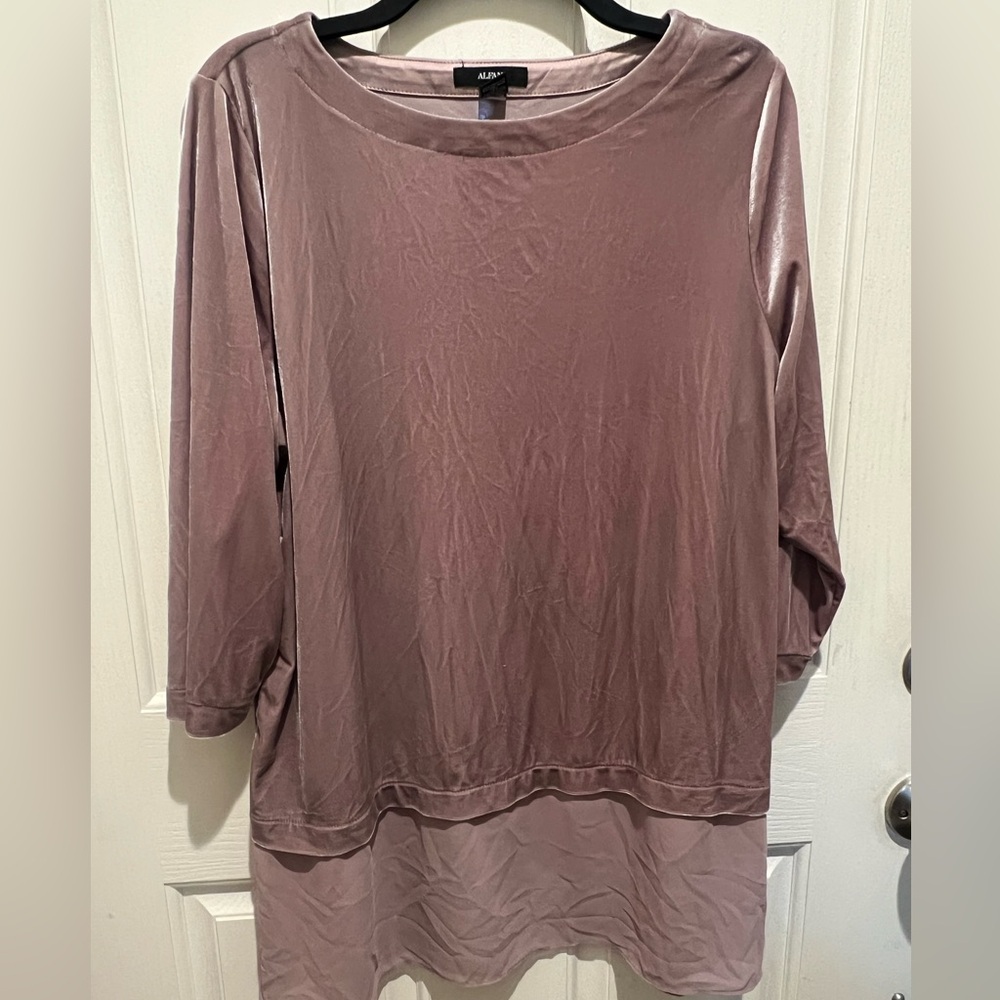 Alfani Velvet Tunic With Chiffon‎ Hem